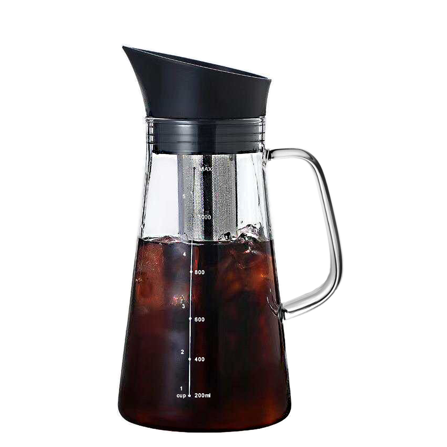 Cold Brew Coffee Maker,1500ml/51oz Iced Coffee Maker with Airtight Lid and  Removable Stainless Steel Filter,Cold Brew Pitcher For Coffee Iced Tea
