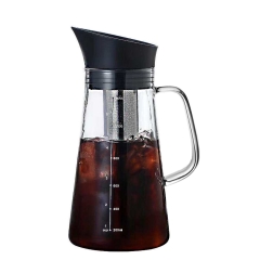 Lighten Life Cold Brew Coffee Maker,40oz/1.2L Iced Coffer Pitcher with Airtight Seal and Stainless Steel Removable Filter,Durable Glass Iced Coffee Ma